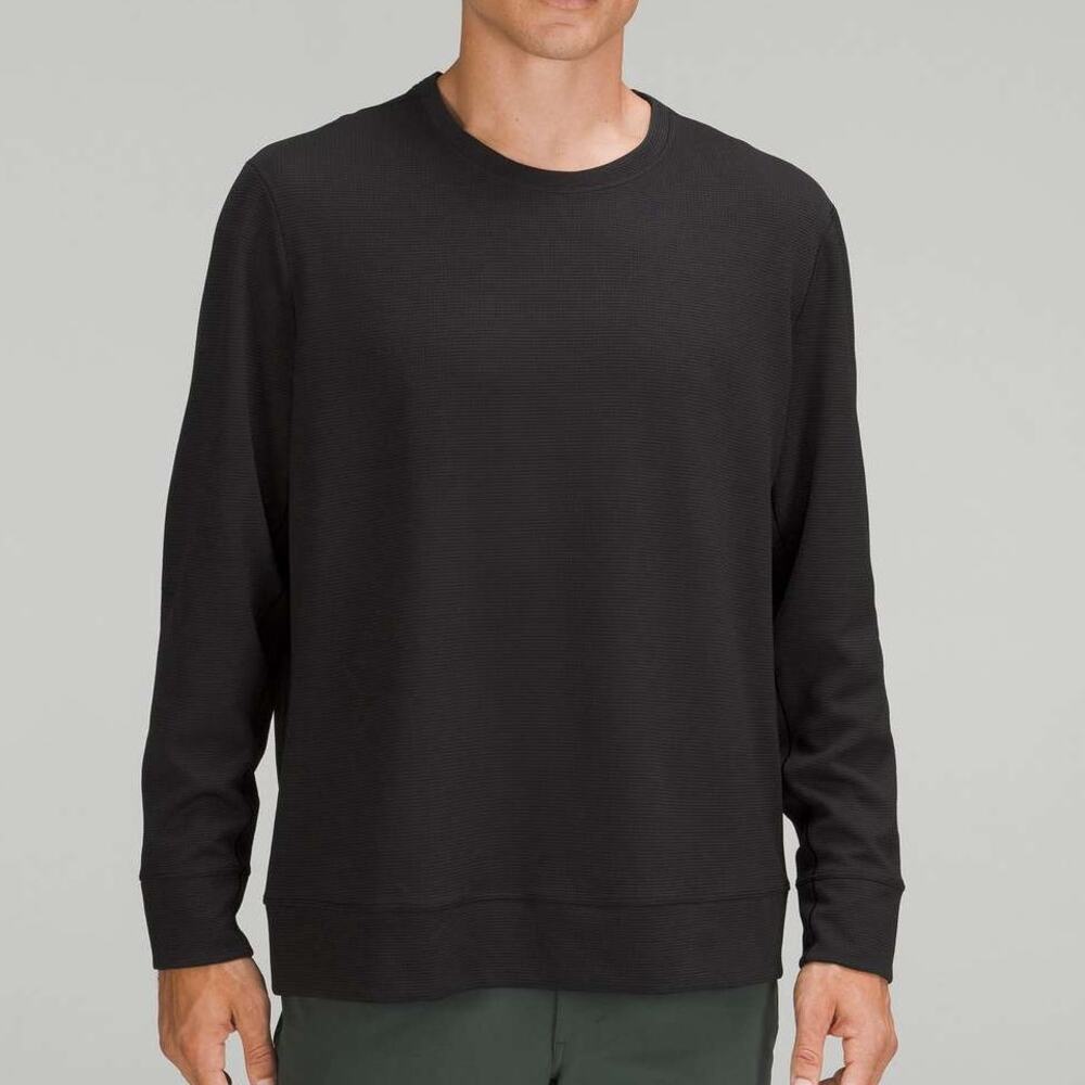 Lululemon Shift Stitch Crew Waffle Knit Sweatshirt Black Size XXL